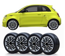 14" wheel trims to fit Fiat 500 + centre badges