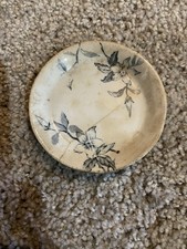 Antique Blue Floral Transfer Ware Butter Pat Brighton JHW & Sons Hanley England