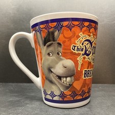 Shrek The Third 2007 This Donkey Needs his breakfast Ceramic Mug Dreamworks 