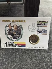 FORMULA 1 NIGEL MANSELL 1992 WORLD CHAMPION Isle of Man First Day Cover £2 Coin