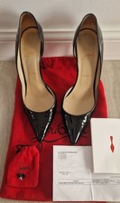 Stunning Christian Louboutin Iriza 100 Black Patent EU39 UK6 VGC