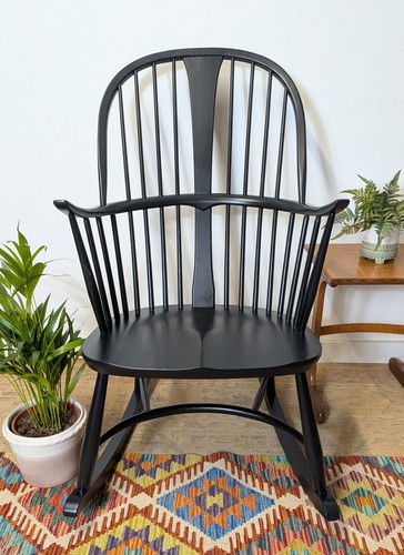 Black ercol rocking chair - black,