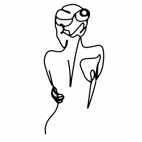 Minimalist woman metal wall - woman,