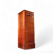 Early 20th Century Walnut Tambour Front Filing Cabinet 1930s