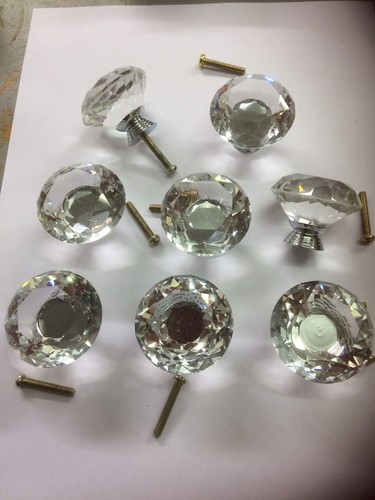 Shabby chic glass handles - 8x,