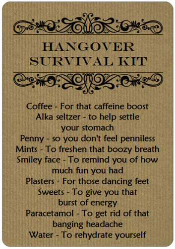 Brown hangover survival - brown,