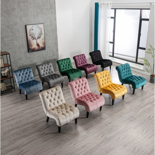 Modern velvet armless - armless, chair