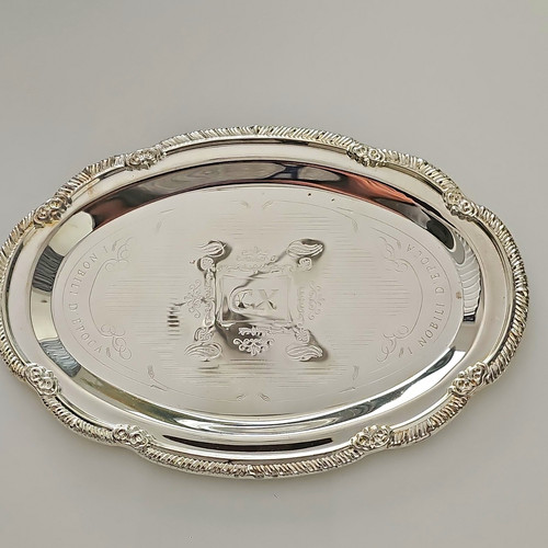 Oval silver plate - plate, serving