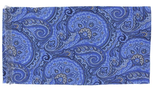 Blue paisley silk scarf - blue,
