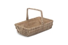 Wicker Lined Rectangular Garden Basket Trug Large