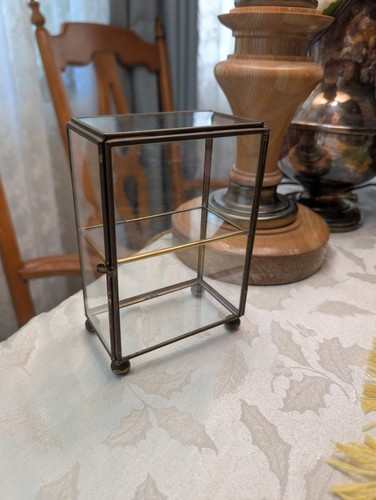 Vtg mini brass glass - mini,