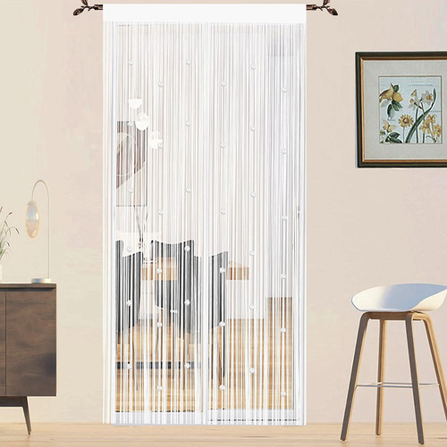 Beaded door curtain fly - door,