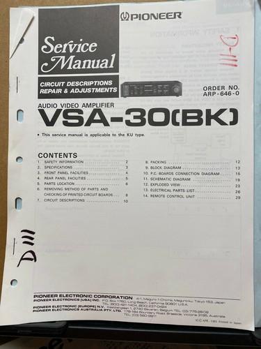 Original service manual for - service,
