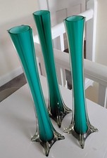 Trio Mid-Century Glass Vases
