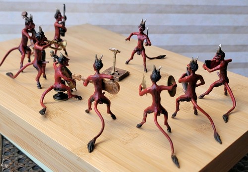 Cold painted bronze devil - bronze,