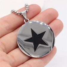 Black Star Pendant & Chain Heavyweight Necklace (Stainless Steel) David Bowie
