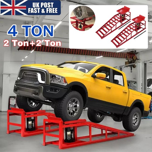Ton hydraulic car ramps 2pc - hydraulic,