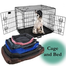 Dog Cage with Bed Metal