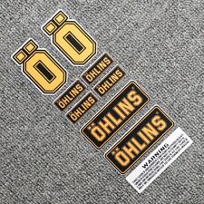 Orange Color OHLINS Motor Fork Shock Stickers Set Decals Kawasaki Ducati Aprilia