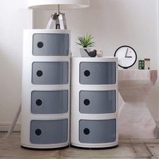 Cylinder Chest of Drawers Modern Bedroom Furniture Bedside Table Wardrobe Desk