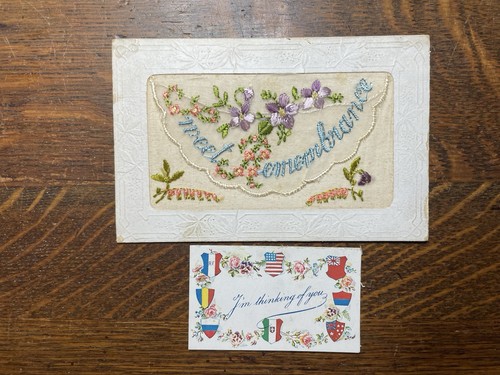 Ww1 silk postcard - silk, sweet