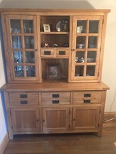 solid oak glazed dresser