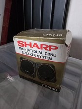 Vintage Boxed Sharp Car Audio Speakers 10cm (4 Inch) Dual Cone CPM 40 25w 4 Ohm