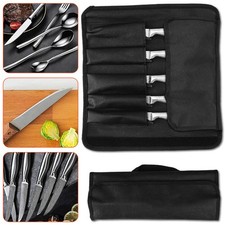 Chefs Knife Bag Black Durable Kitchen Knives Organizer Storage Roll Bags Pouch