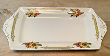VINTAGE CERAMIC SERVING DISH ALFRED MEAKIN ROYAL MARIGOLD GOLD TRIM 30 x 15 CM