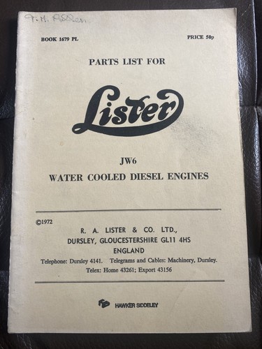 Lister jw6 water - lister, diesel