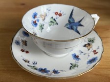 PLANT  TUSCAN CUP AND SAUCER~ BLUEBIRD DESIGN ~ 1920S 