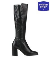 RRP€298 OROSCURO Leather Boots US8 UK5 EU38 Black Square Heel Made in Italy