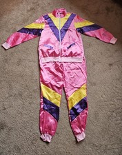 Ladies Pink Shell Suit Size Medium - Fancy Dress, Hen Do, Retro Party Costume