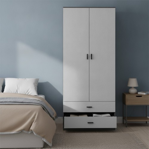 Tall wooden wardrobe black - wooden,