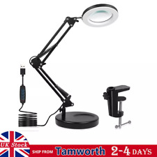 10X LED Magnifier Glass Desk Lamp With Light Stand Clamp Beauty Magnifying Lamp
