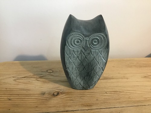 Vintage detailed soapstone - detailed, owl