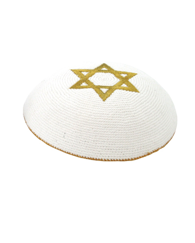 Gold white star david - gold,