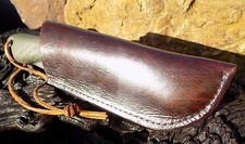 Leather Belt Sheath. for Bahco Laplander Bushcraft - Pruning, Folding Saw. Brown