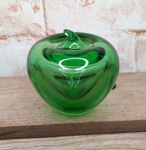Vintage green hand blown - vintage, glass