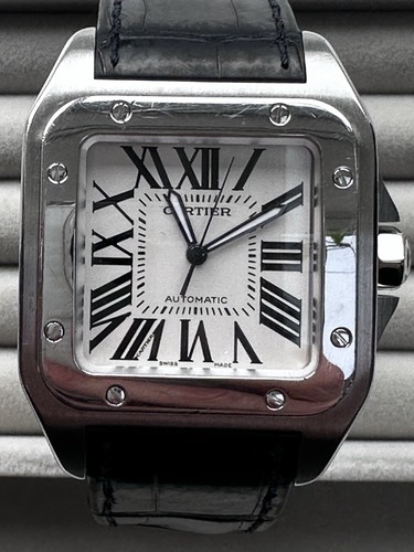 Cartier santos silver - silver, men's