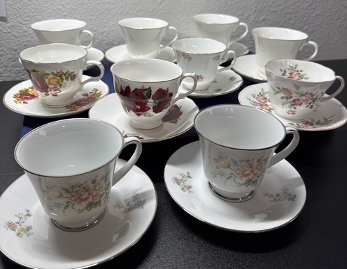 Vtg bone china floral - bone,