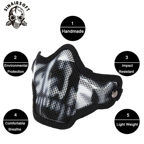 Tactical steel mesh half face - tactical,