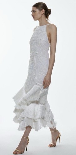 Karen millen fringed beaded - millen,
