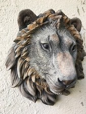 Lion - Wall Hanging - Hand Cast Stone Garden Ornament