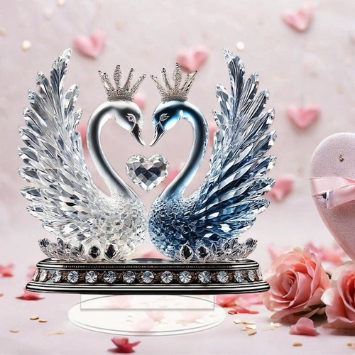 Swan couple statue - swan,
