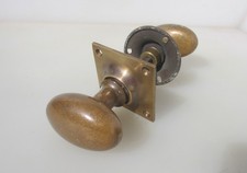 Antique Brass Door Knobs Handles Plates Old Oval Victorian Plates