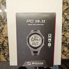 Sigma Heart Rate Monitor Watch PC 15.11 Black Includes Analog Chest Belt Germany