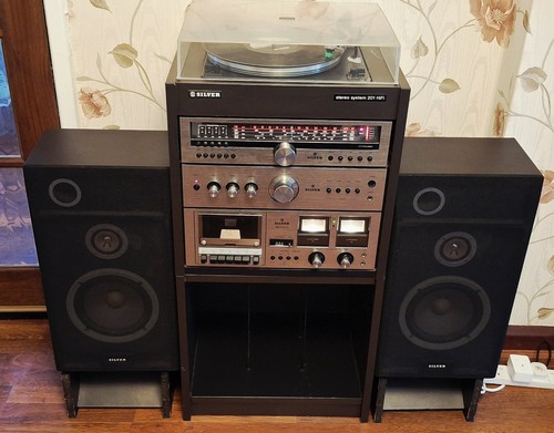 Vintage 1980s silver stereo - -,