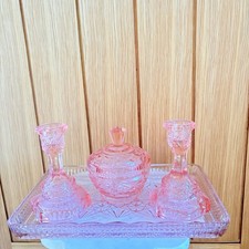 Vintage Art Deco Pink Pressed