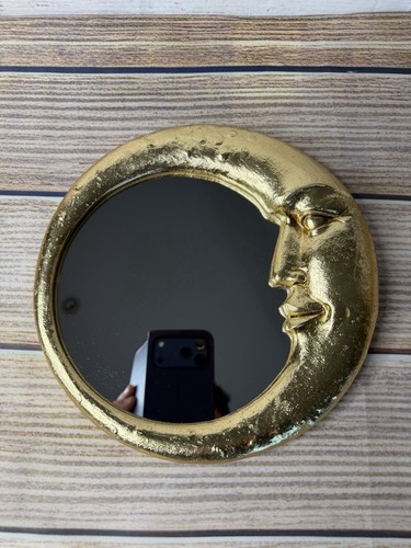 Gold moon face wall - moon,